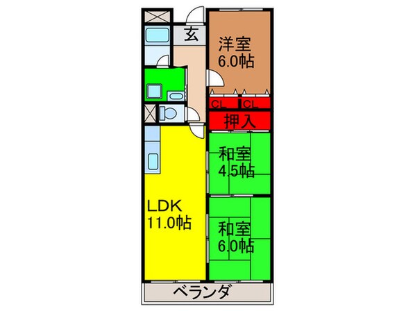 チェリーコ－トの物件間取画像